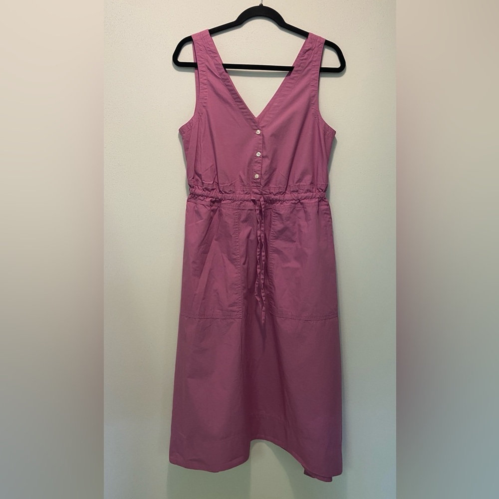 GAP Pink Button-Front Midi Dress